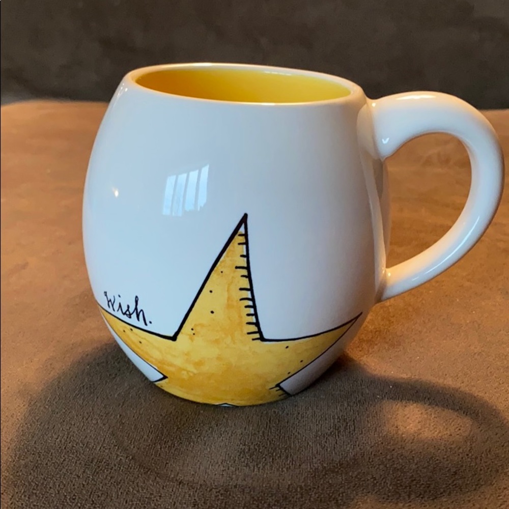 NWT Rae Dun “All is Bright” wish mug w/ yellow